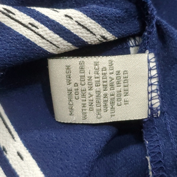 Charlotte Russe Womens Strapless Blue/White Stripe Romper-Ruffle-Pockets-EC-Sz M - Picture 11 of 11